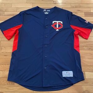 Majestic Minnesota Twins MLB Baseball Jersey Mens XL TX3 Cool Navy Red